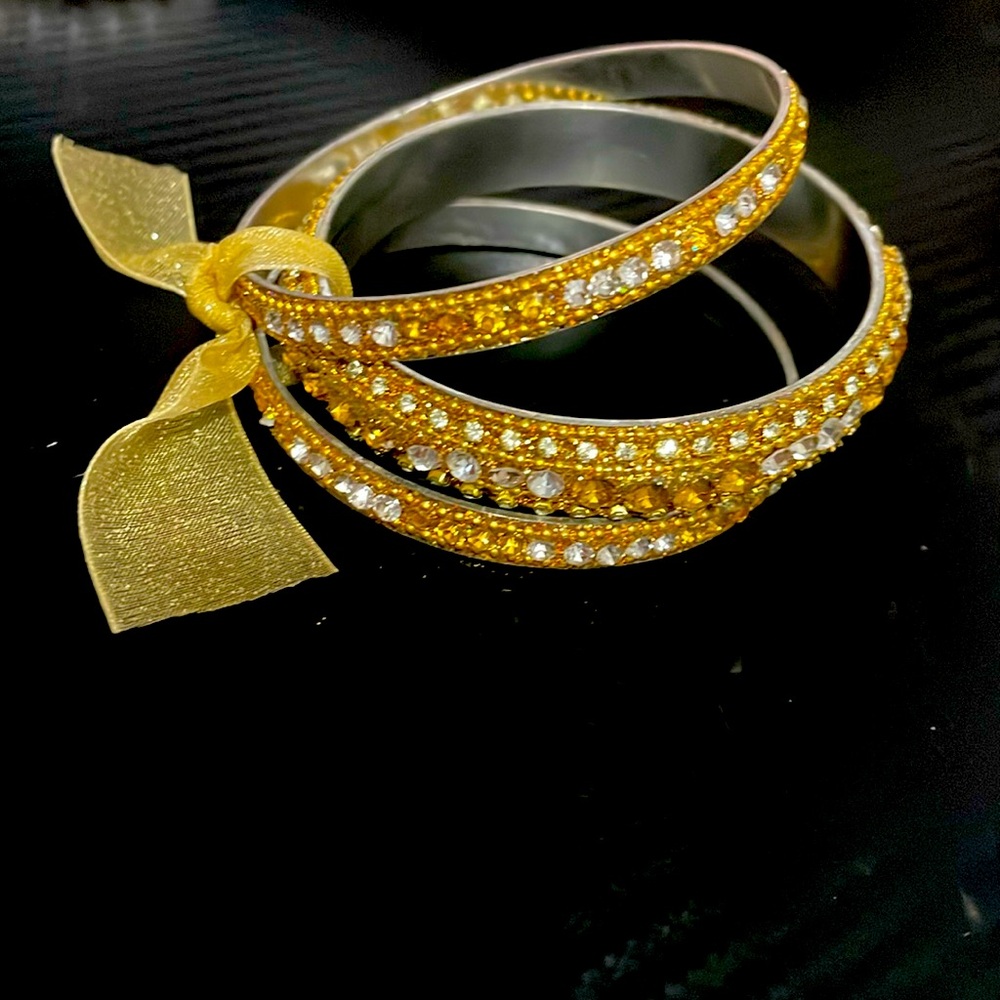 3 gold and diamonds bracelets